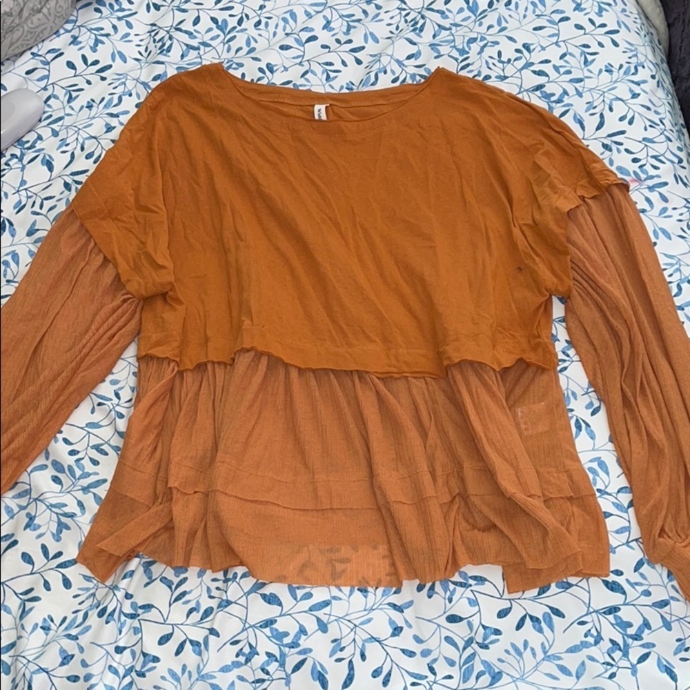 S/m wishlist Burt orange blouse - Picture 1 of 4
